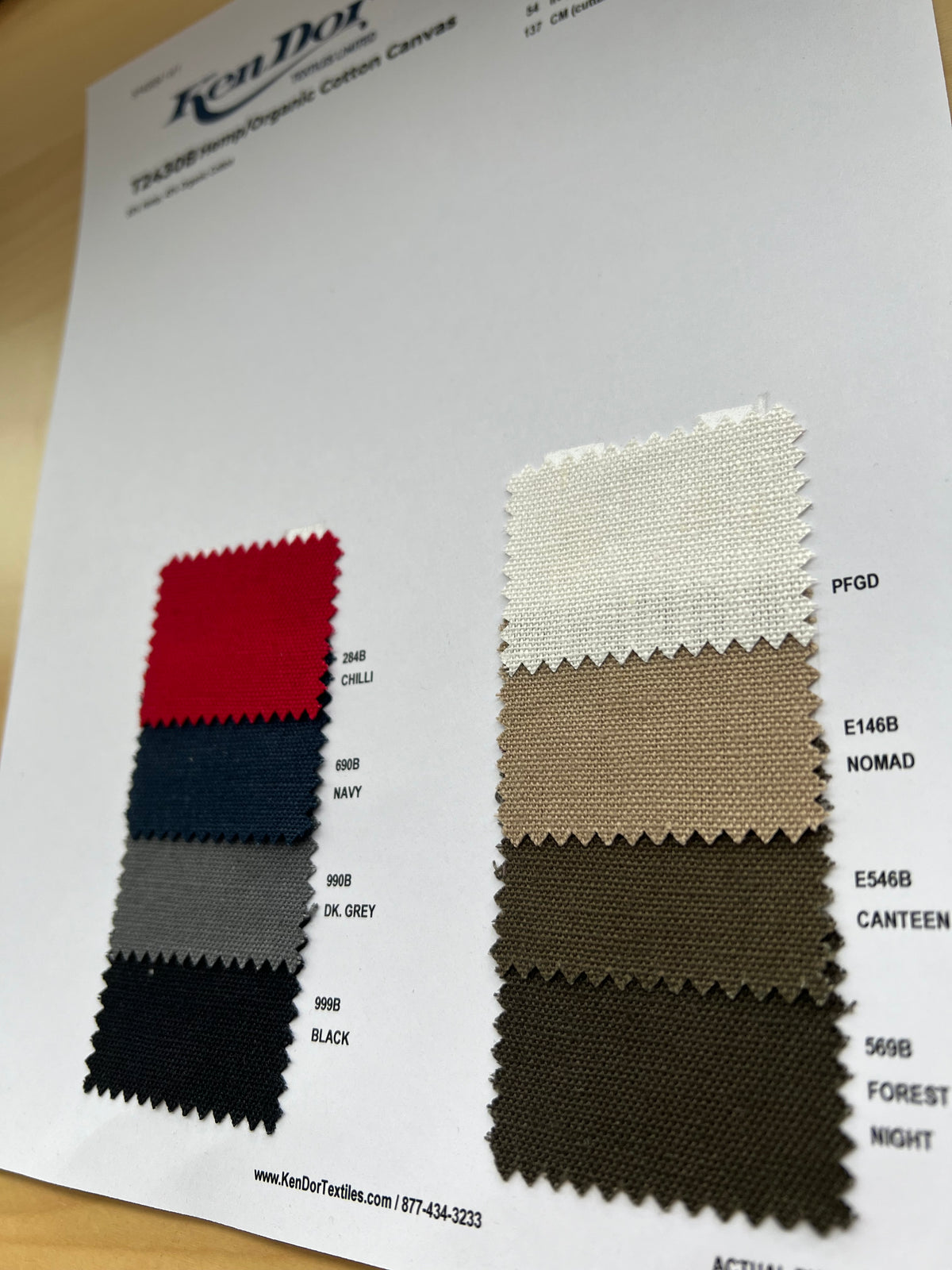 T2430B - Hemp/Organic Cotton Canvas | KenDor Textiles