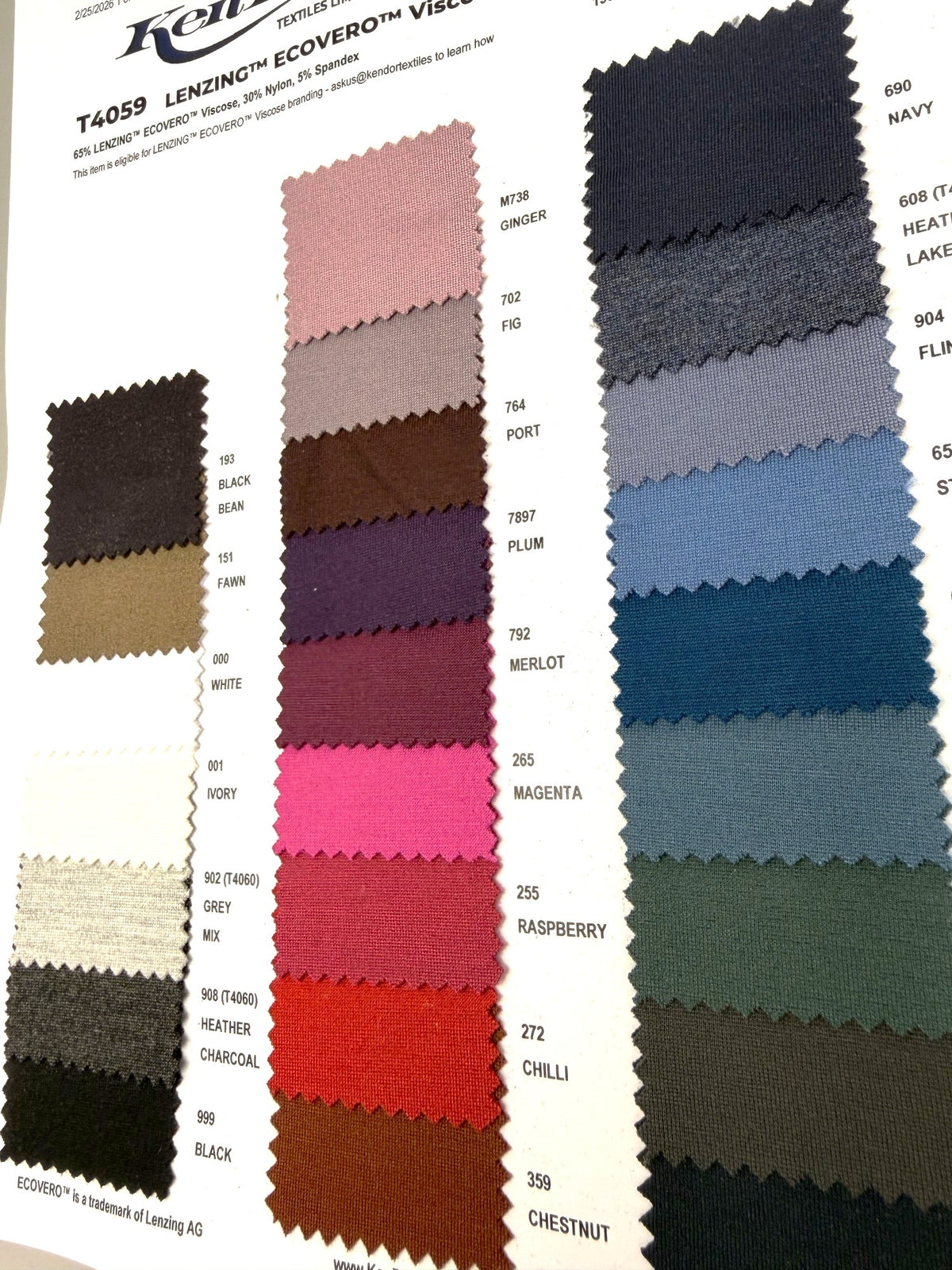 T4059/T4060 - LENZING™ ECOVERO™ Viscose/Nylon Ponte | KenDor Textiles