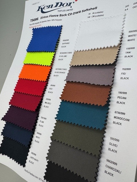 T5086 - Dintex Fleece Back C0-DWR Softshell | KenDor Textiles