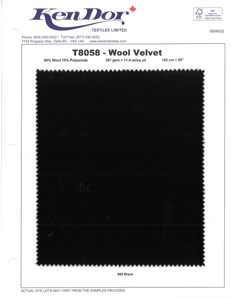 T8058 - Wool Velvet