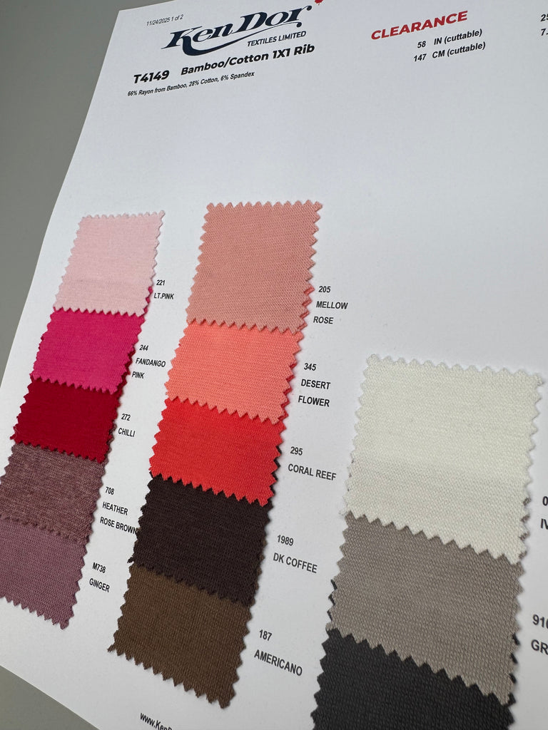 T4149 - Bamboo/Cotton 1X1 Rib (Clearance) | KenDor Textiles
