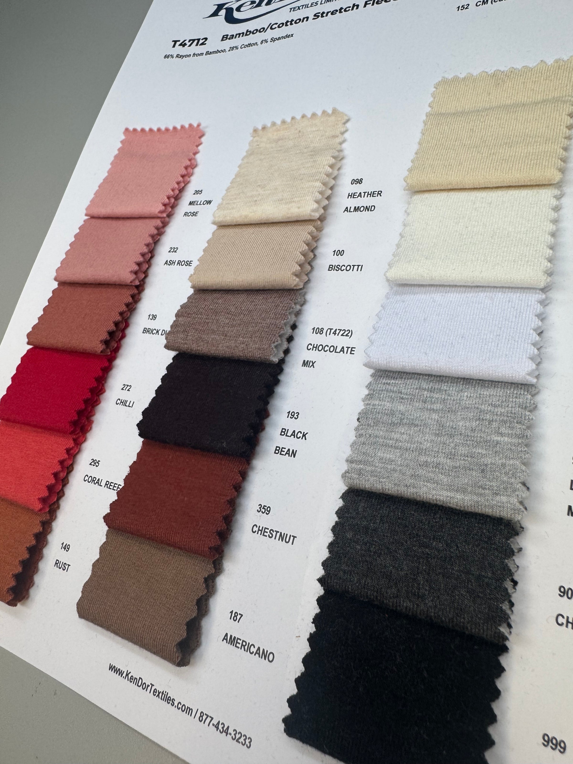 T4712 - Bamboo/Cotton Stretch Fleece | KenDor Textiles