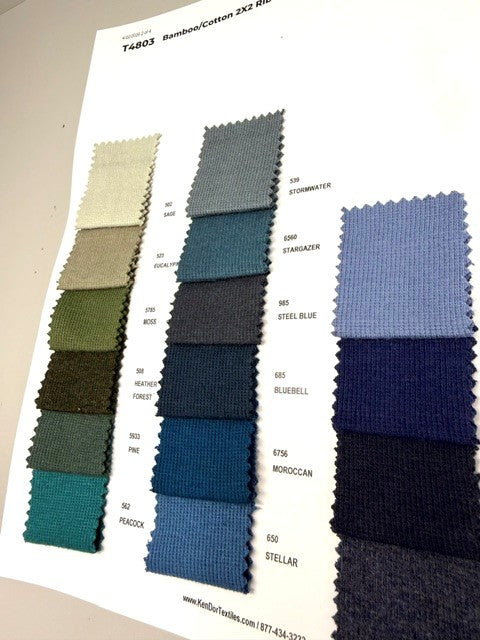 T4803 - Bamboo/Cotton 2X2 Rib | KenDor Textiles