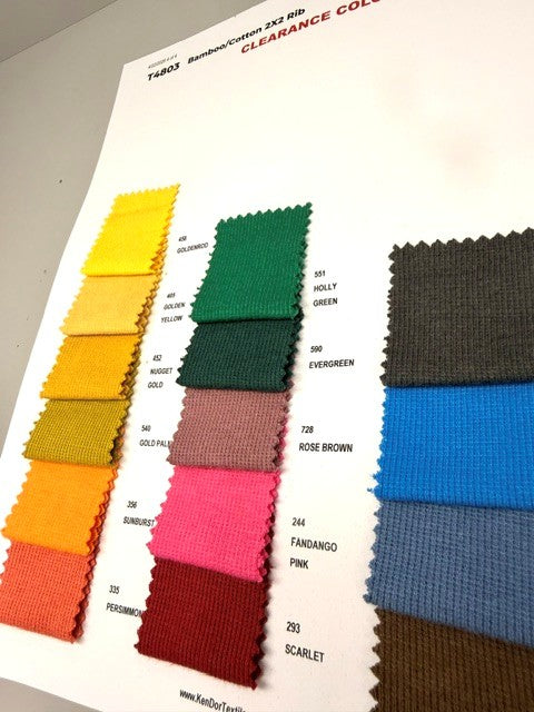 T4803 - Bamboo/Cotton 2X2 Rib (Clearance) | KenDor Textiles