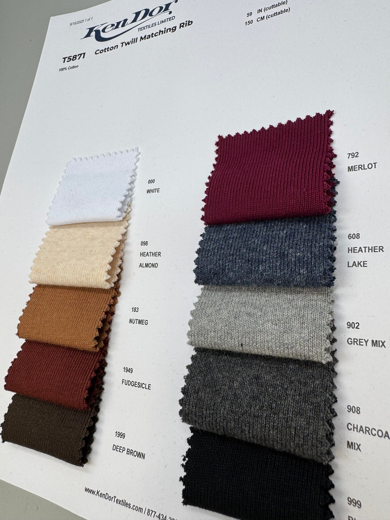 T5871 - Cotton Twill Matching Rib
