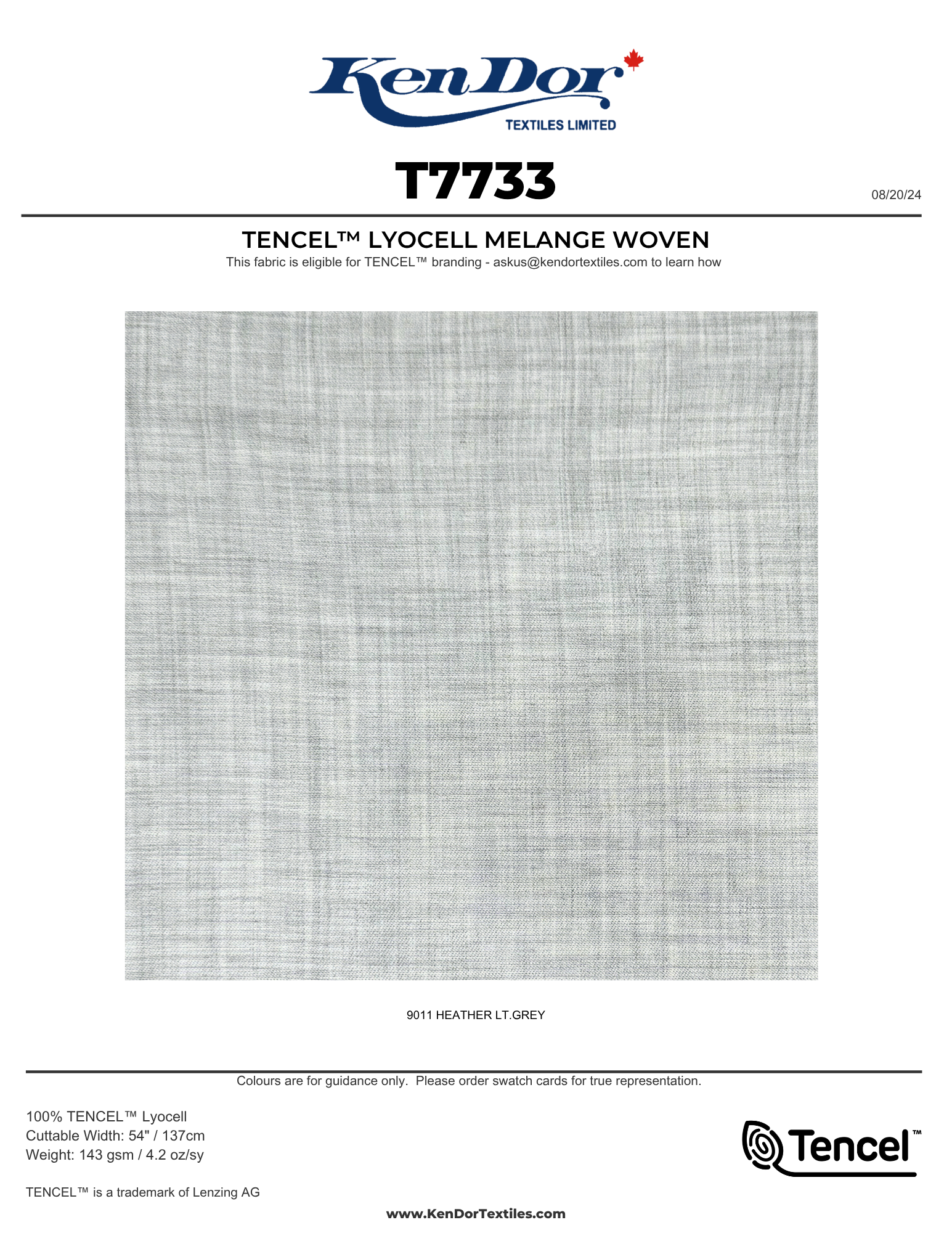 T7733 - TENCEL™ Lyocell Melange Woven | KenDor Textiles