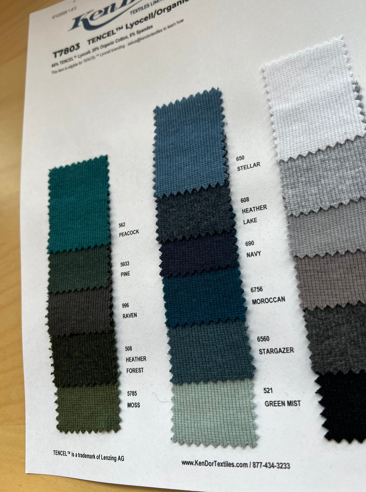 T7803 - TENCEL™ Lyocell/Organic Cotton 2X2 Rib (Clearance) | KenDor ...