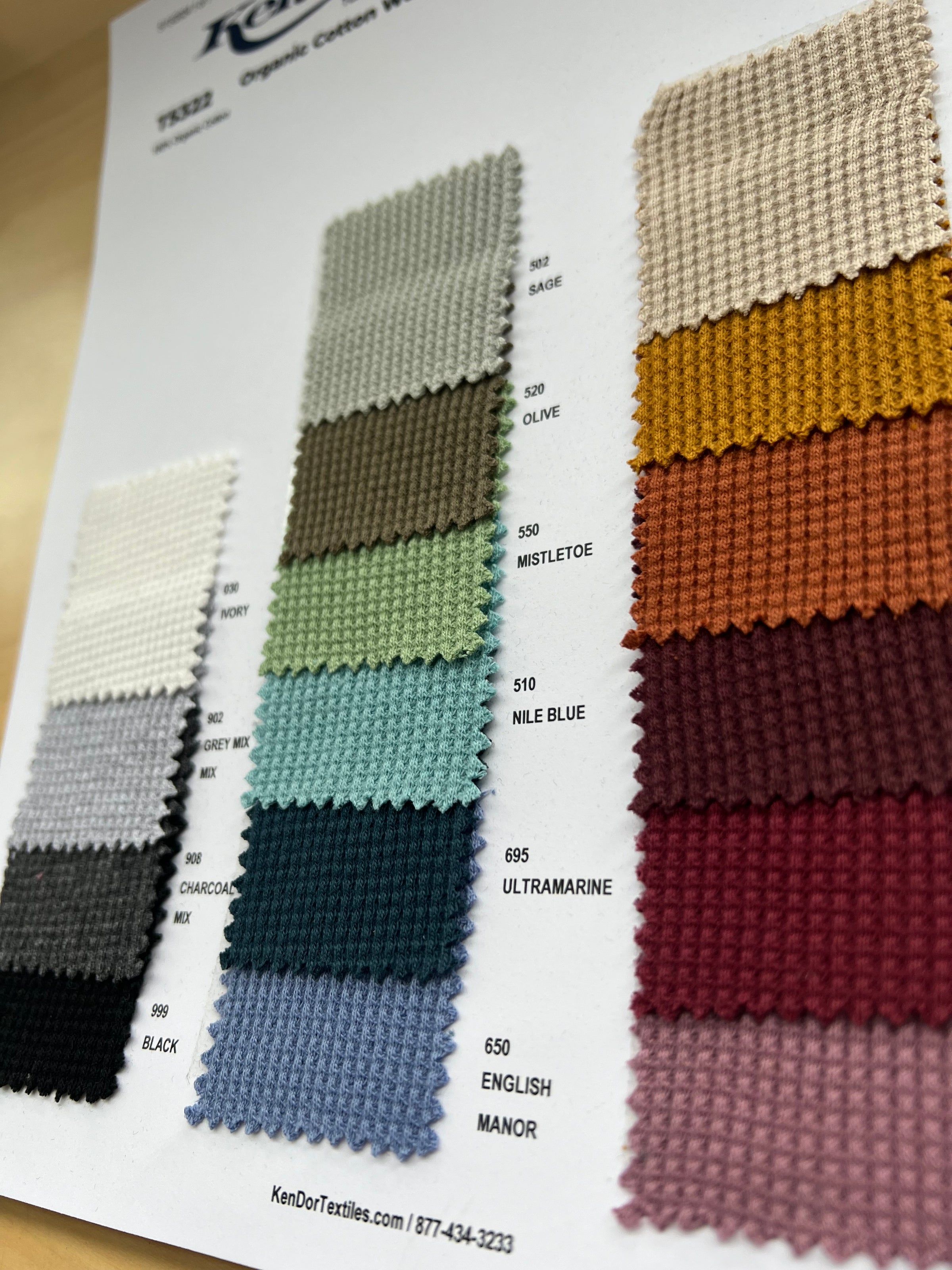 T5322 - Organic Cotton Waffle | KenDor Textiles