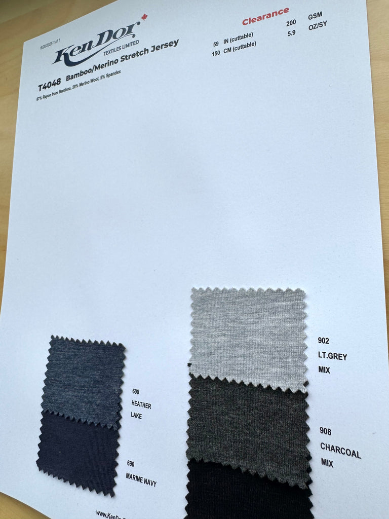 T4048 - Bamboo/Merino Stretch Jersey (Clearance)