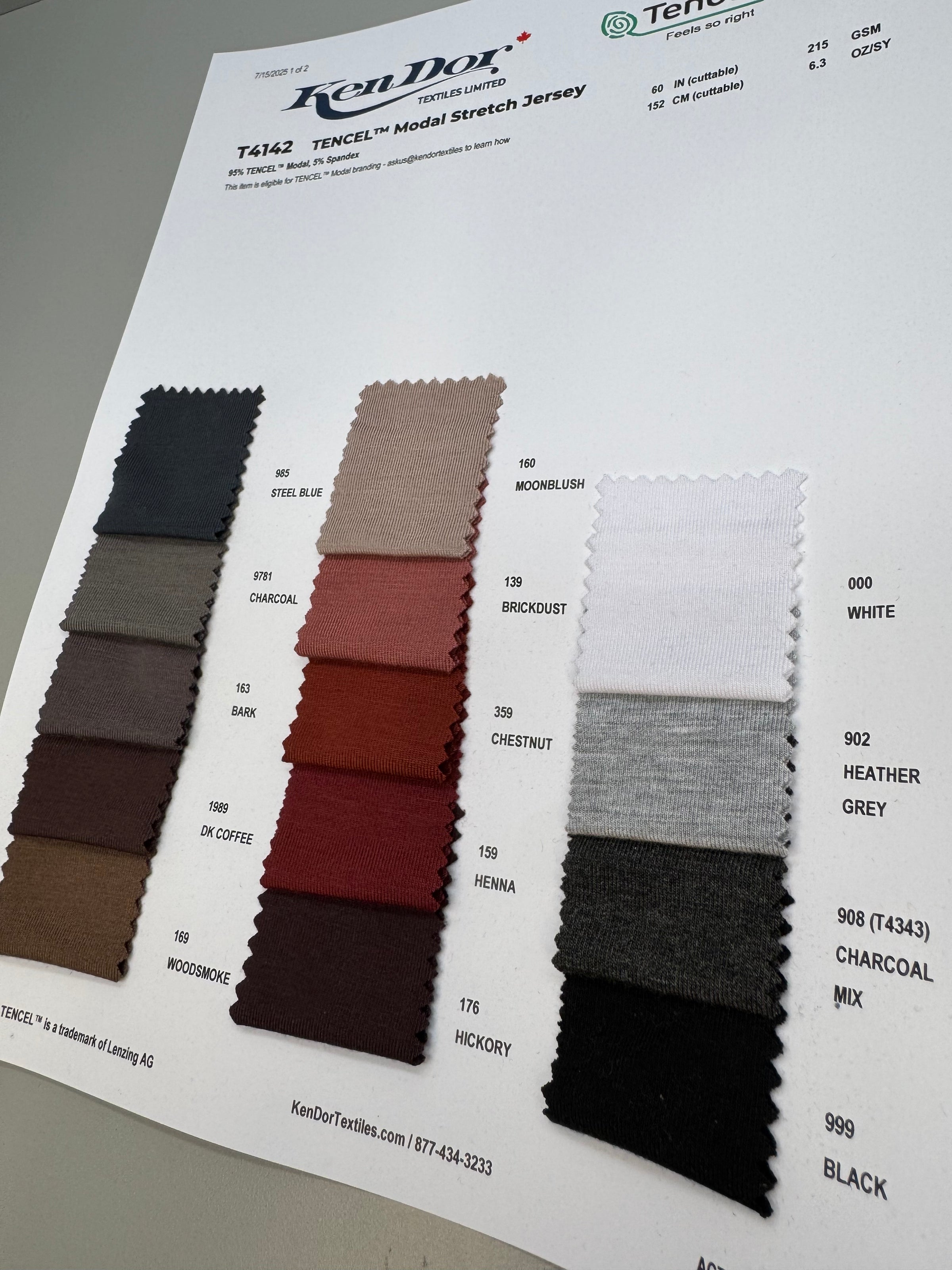 T4142/T4343 - TENCEL™ Modal Stretch Jersey | KenDor Textiles