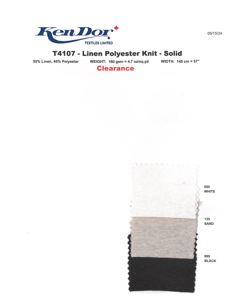 T4107 - Jersey polyester lin - Uni (Liquidation)
