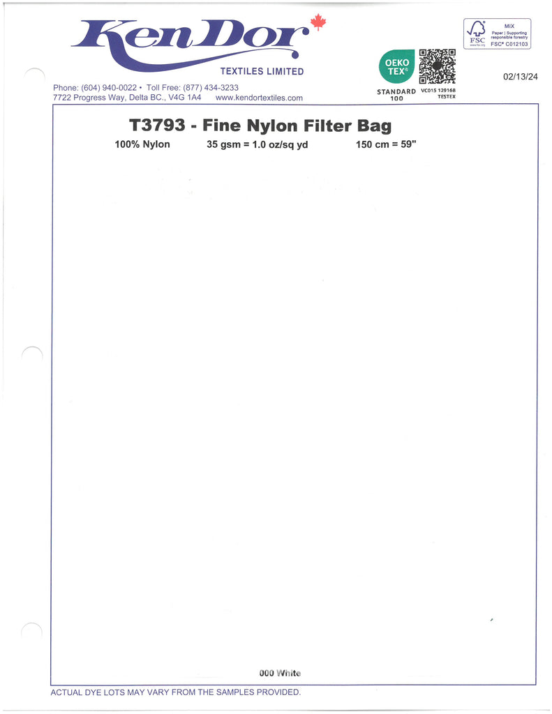 T3793 - Sac filtrant fin en nylon