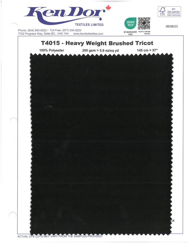 T4015 - Heavy Weight Brushed Tricot