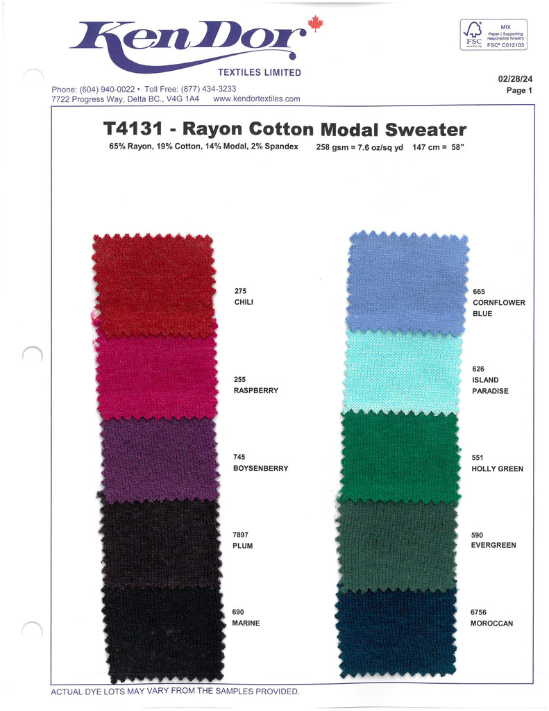 T4131 - Suéter Modal Algodón Rayón