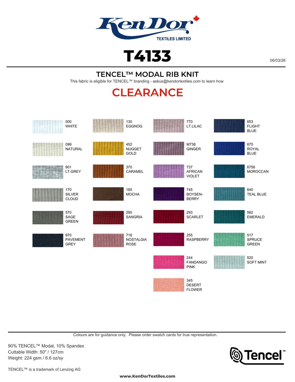 T4133 - TENCEL™ Modal Rib Knit | KenDor Textiles