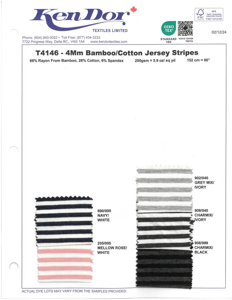 T4146 - 4mm Bamboo/Cotton Jersey Stripes
