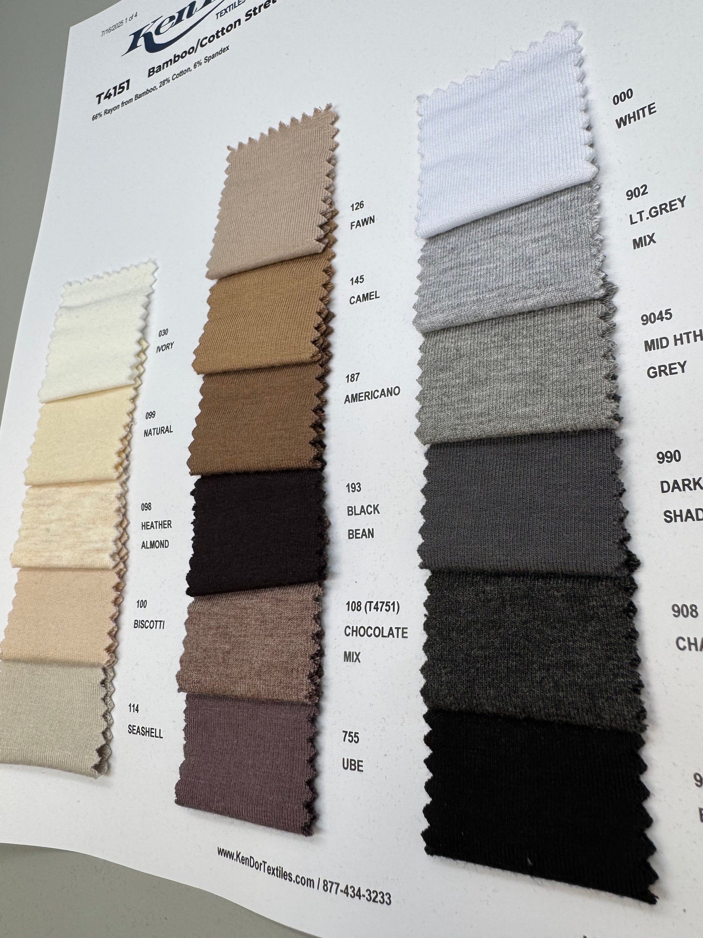 T4151 - Bamboo/Cotton Stretch French Terry | KenDor Textiles