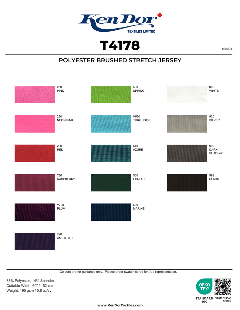 T4178 - Polyester Brushed Stretch Jersey