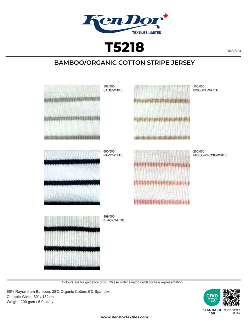 T5218 - Bamboo/Organic Cotton Stripe Jersey