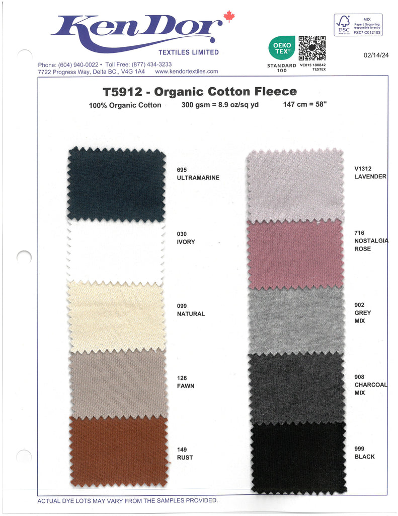 T5912 - Organic Cotton Fleece