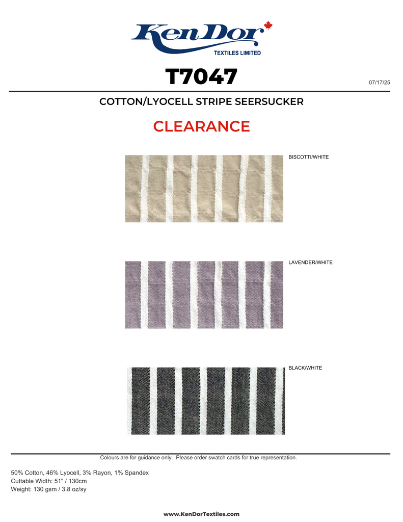 T7047 - Algodón Lyocell Seersucker Raya