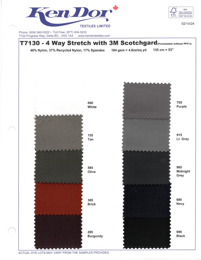 T7776 - Nylon/Spandex 4-Way Stretch + DWR (Clearance)