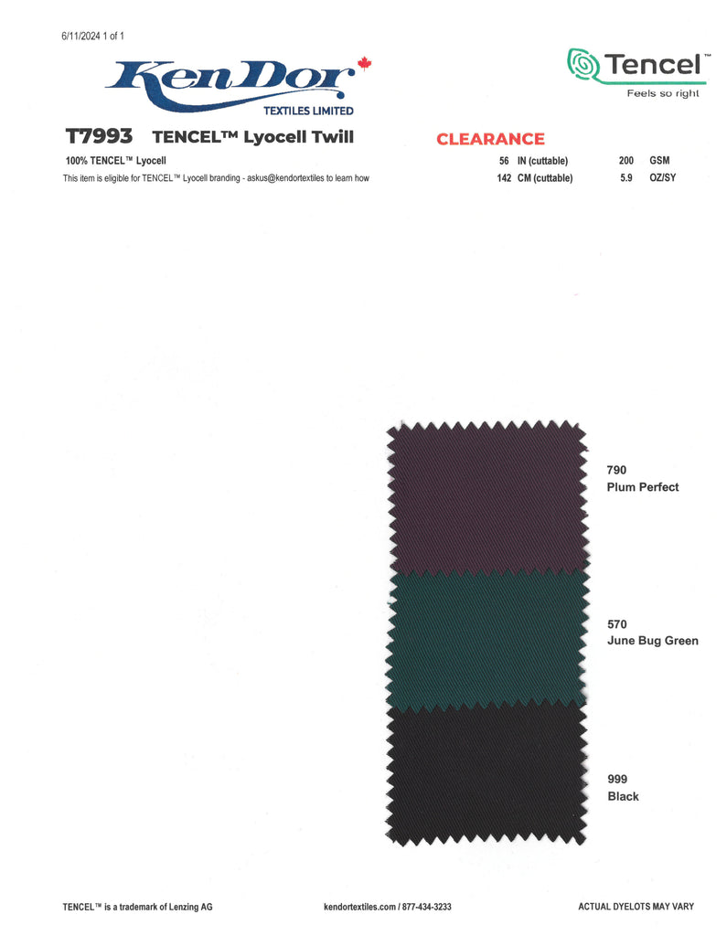 T7993 - TENCEL™ Lyocell Twill (Clearance)