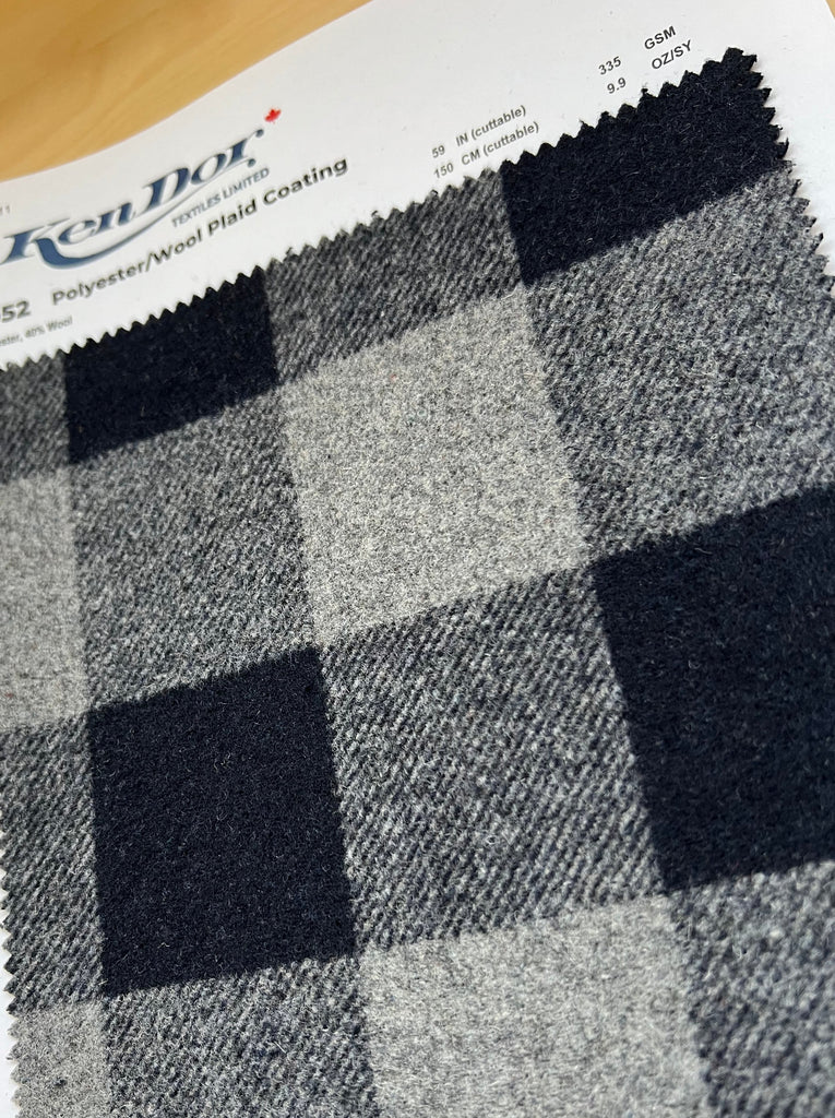 T8052 - Polyester/Wool Plaid Coating