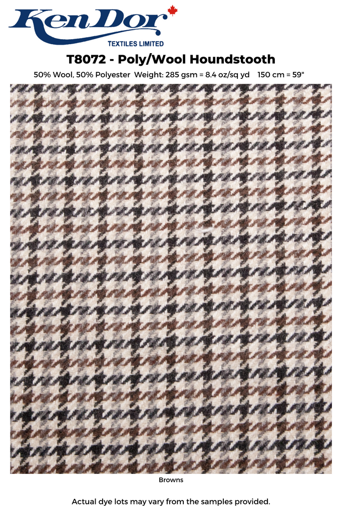 T8072 - Wool/Poly Houndstooth