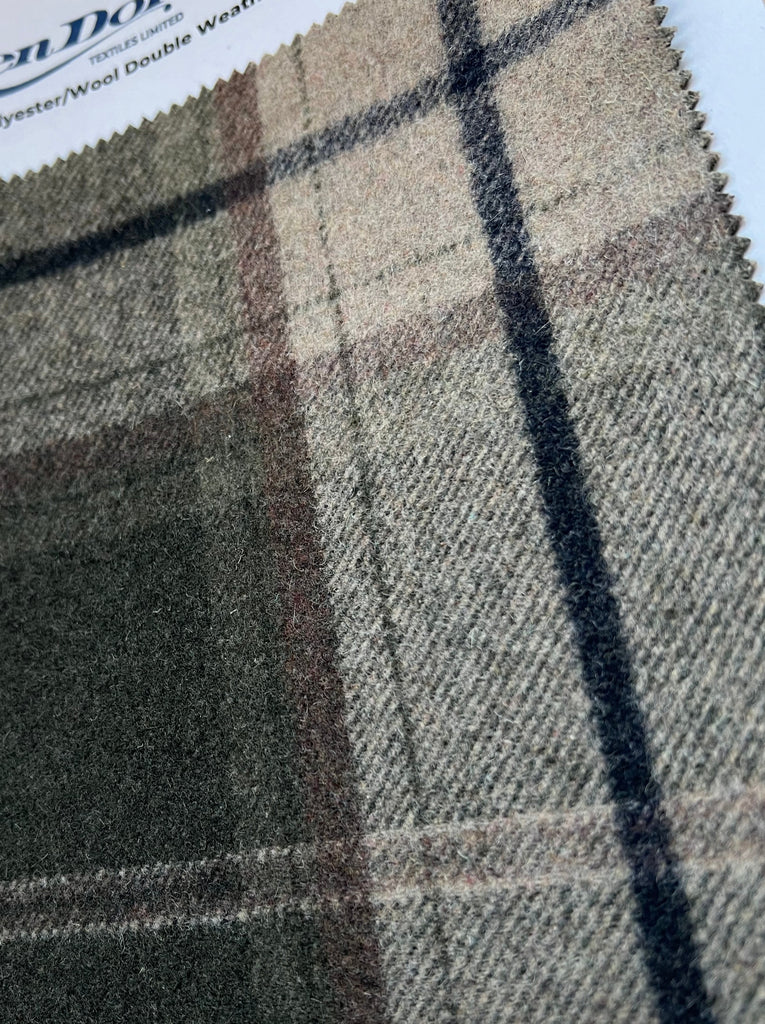 T8077 - Polyester/Wool Weathered Twill Plaid