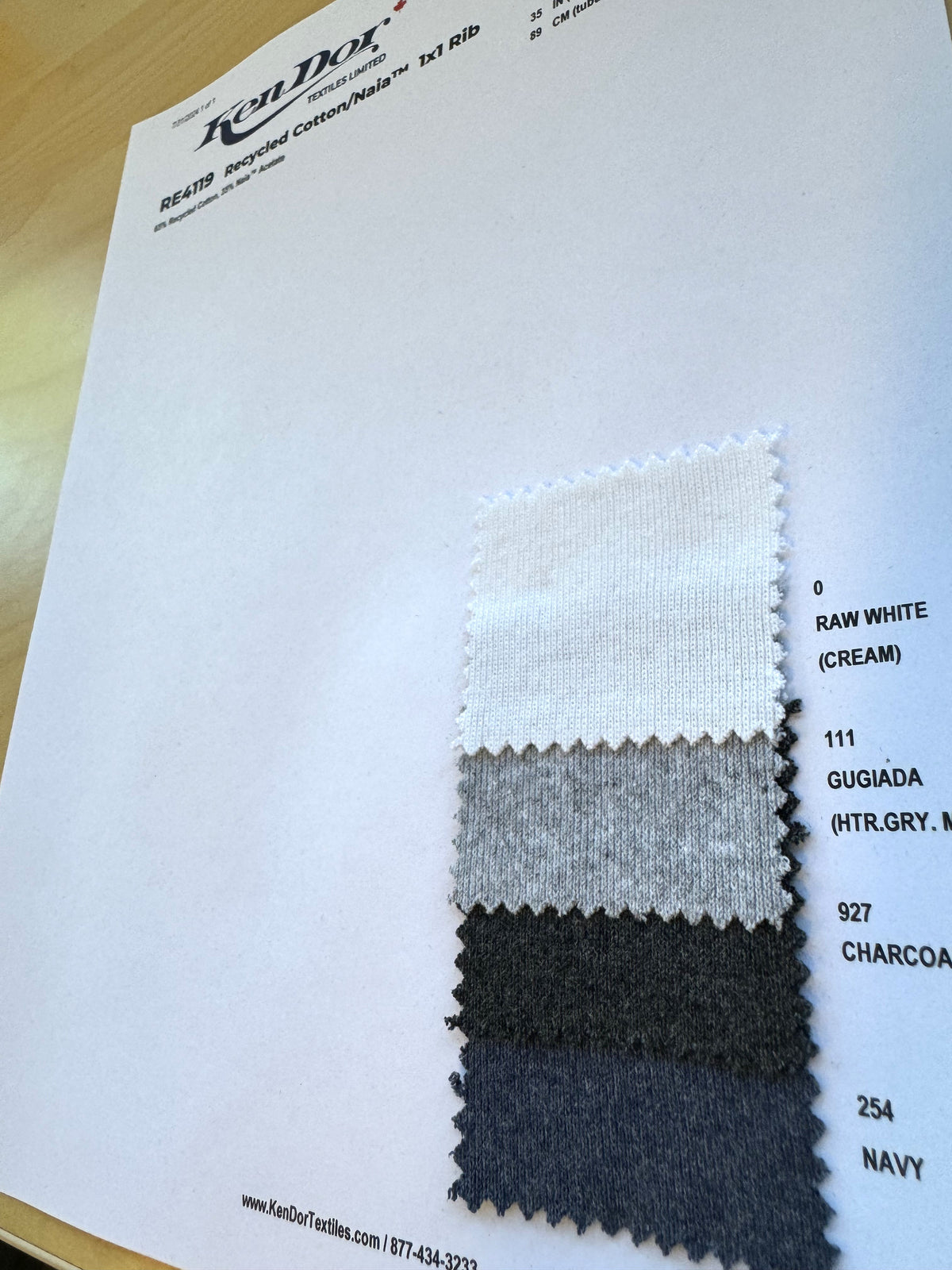 RE4119 - Recycled Cotton/Naia™ 1x1 Rib | KenDor Textiles