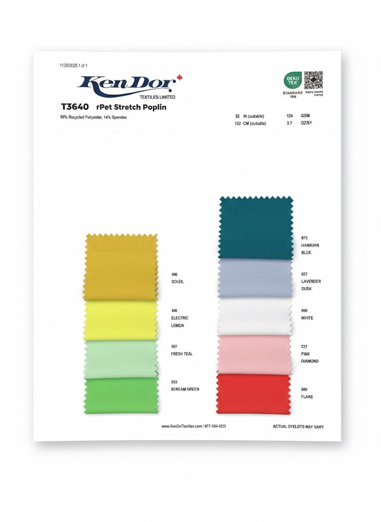 T3640 - Polyester recyclé et spandex extensible dans les deux sens