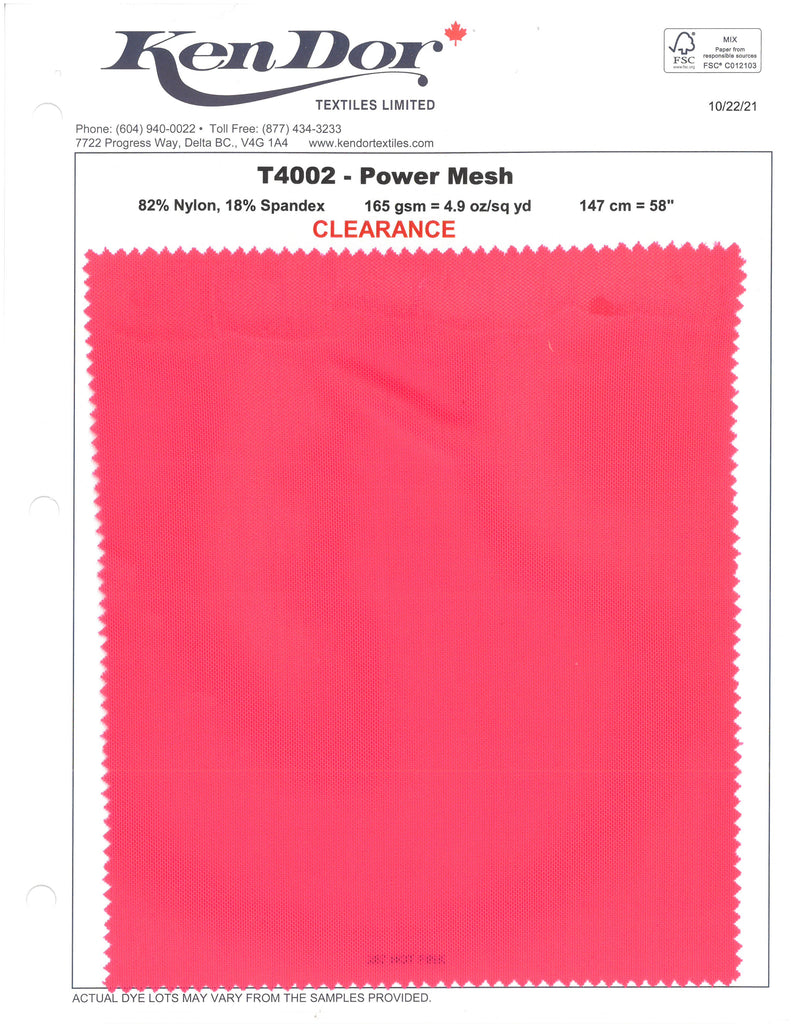 T4002 - Power Mesh (déstockage)