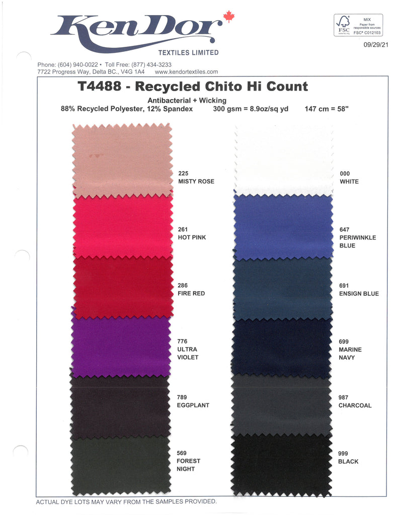 T4488 - Recycled Chito Hi Count - Antibacterial + Wicking