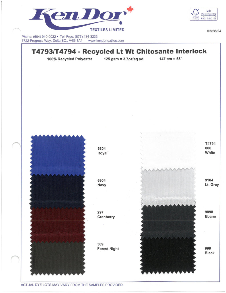 T4793/T4794 - Chito Interlock léger recyclé - A/B + mèche
