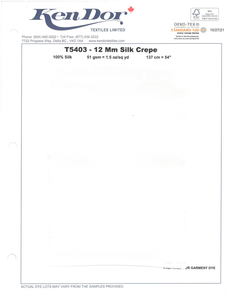 T5403 - 12mm Silk Crepe