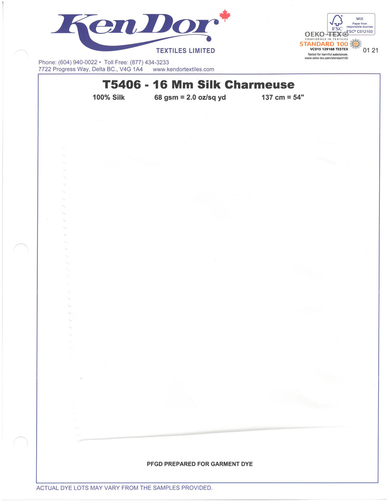 T5406 - 16 Mm Silk Charmeuse