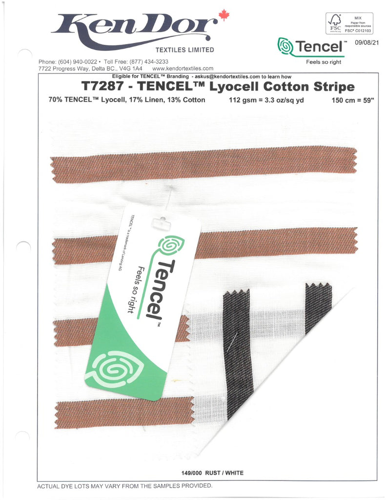 T7287 - Rayure en coton Lyocell TENCEL™