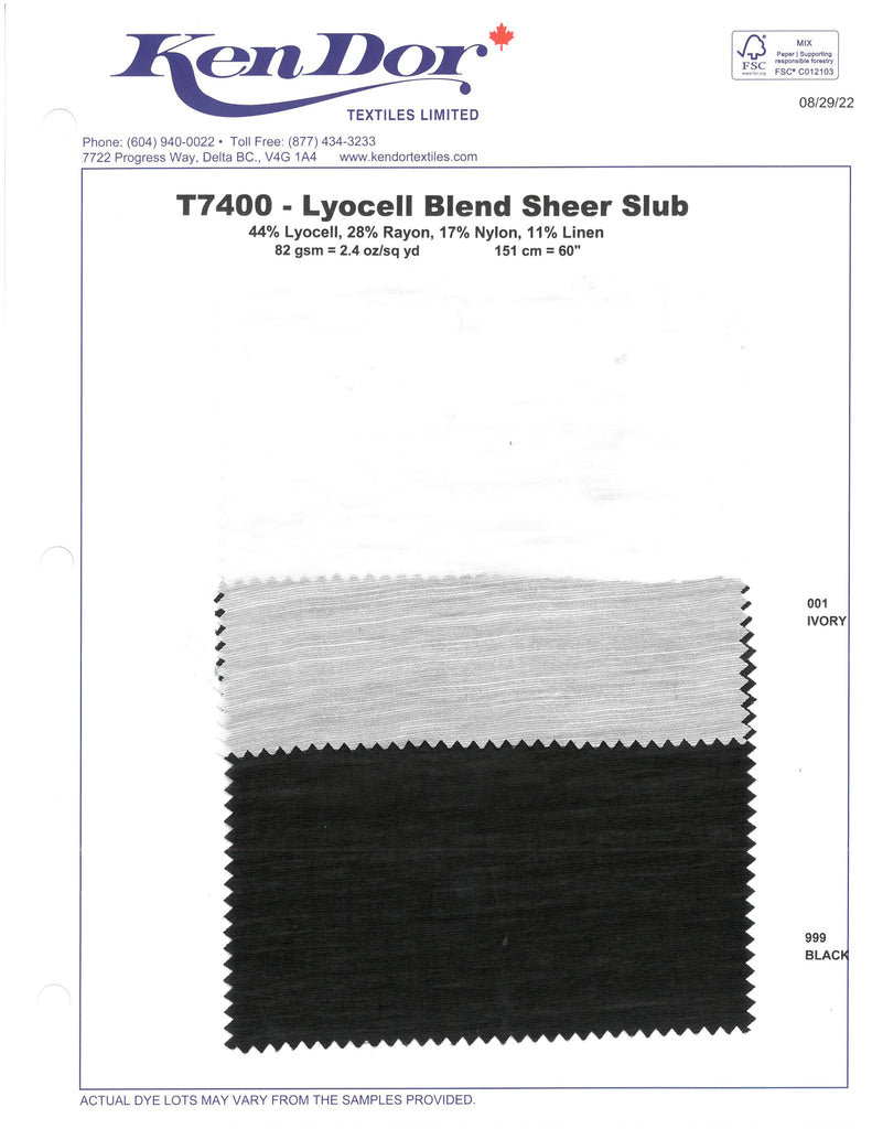 T7400 - Lyocell Blend Sheer Slub