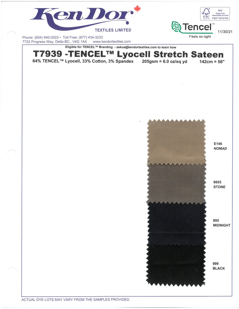 T7939 - TENCEL™ Lyocell Stretch Sateen