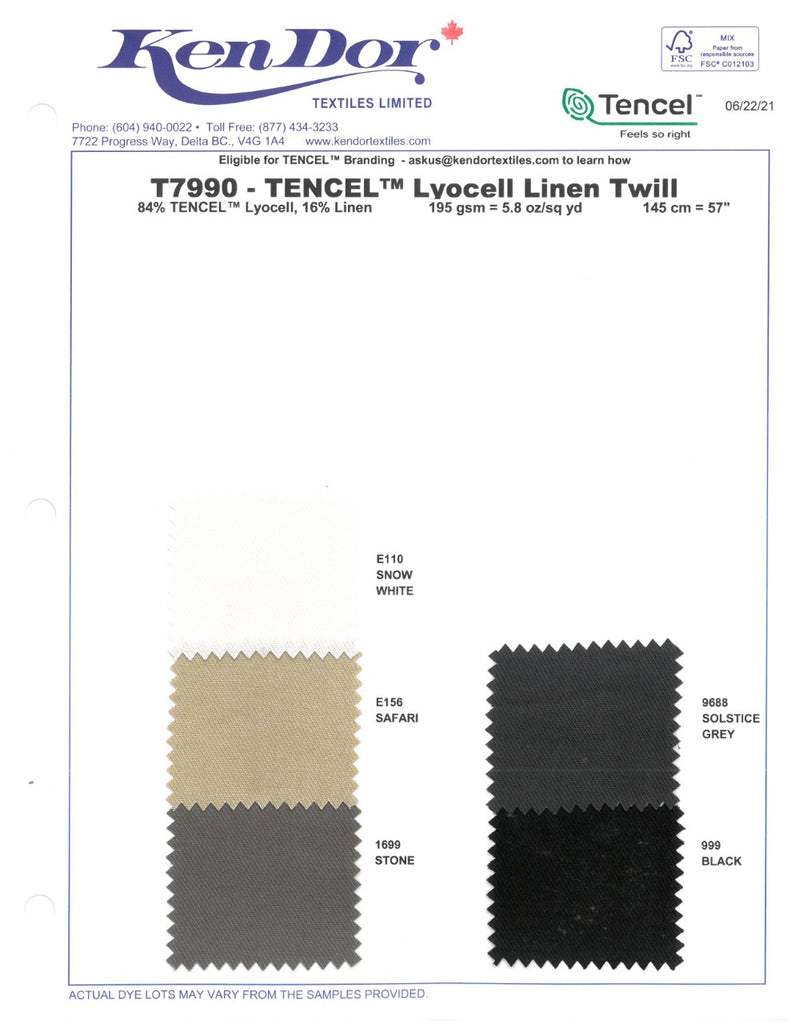 T7990 - Sergé de lin TENCEL™ Lyocell