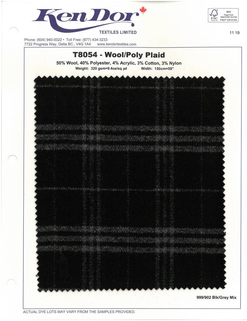 T8054 - Plaid laine/poly