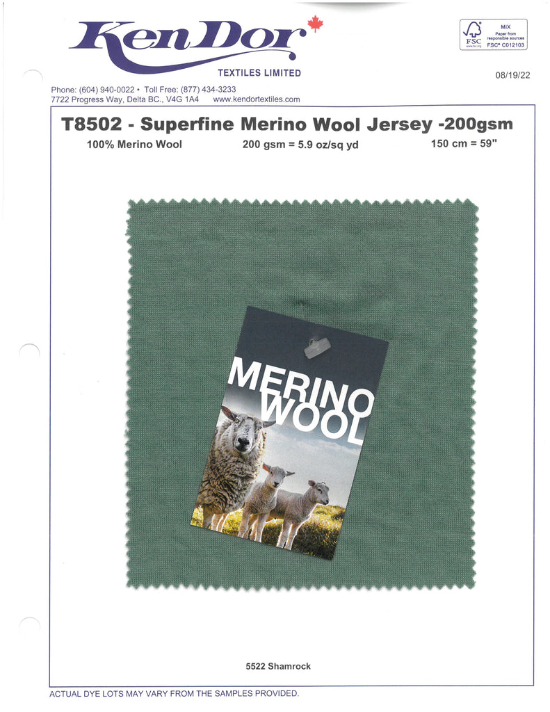 T8502 - Jersey de laine mérinos superfine